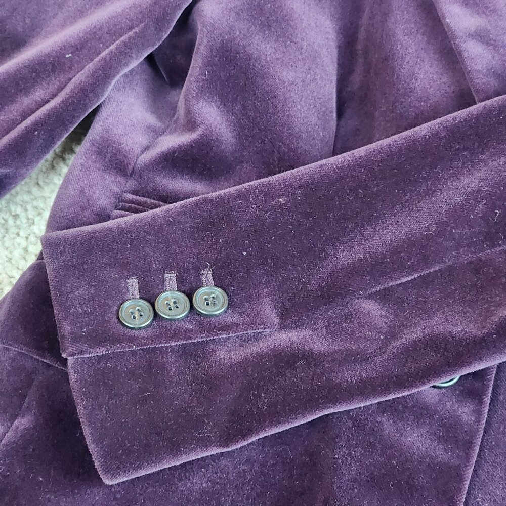 J. Crew Velvet Schoolboy Blazer Plum Eggplant Purple - Picture 12 of 12